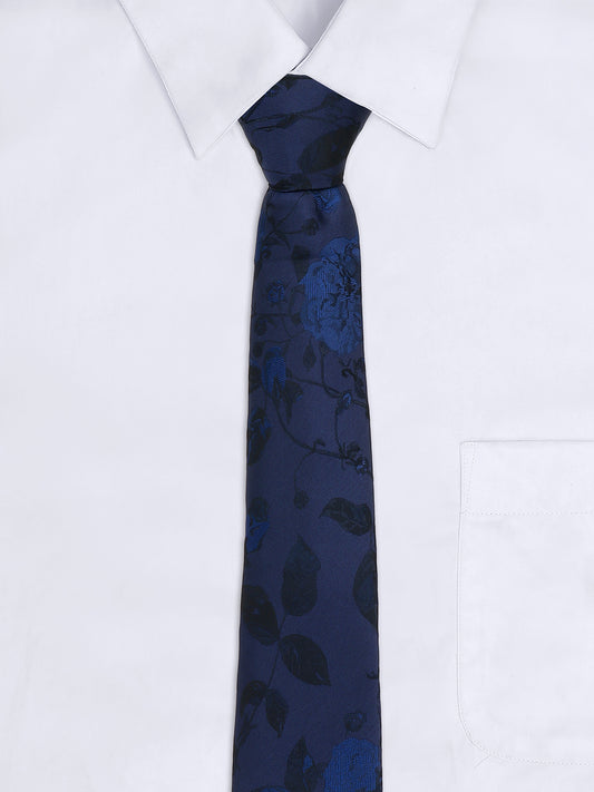 Men's Printed Navy Blue Regular Broad