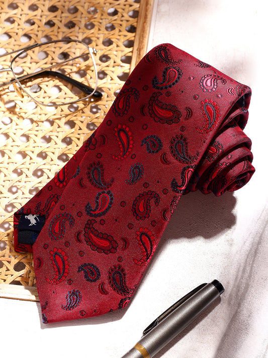 Men's Printed Maroon Regular Broad