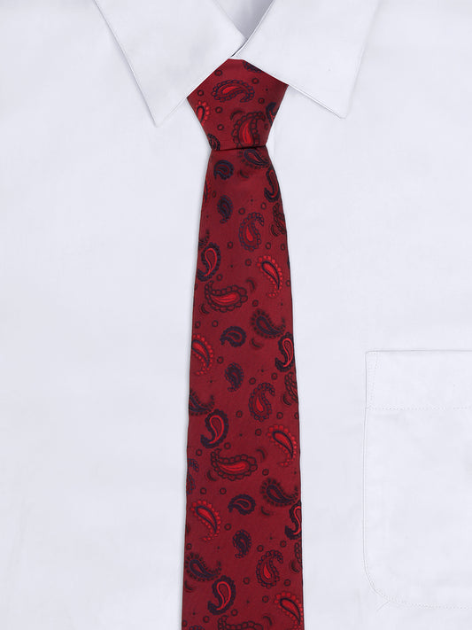 Men's Printed Maroon Regular Broad