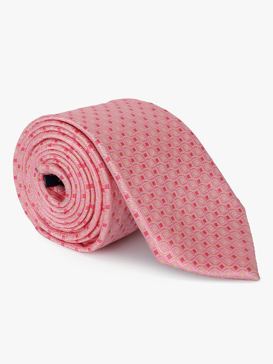 Men's Self Design Pink Regular Broad