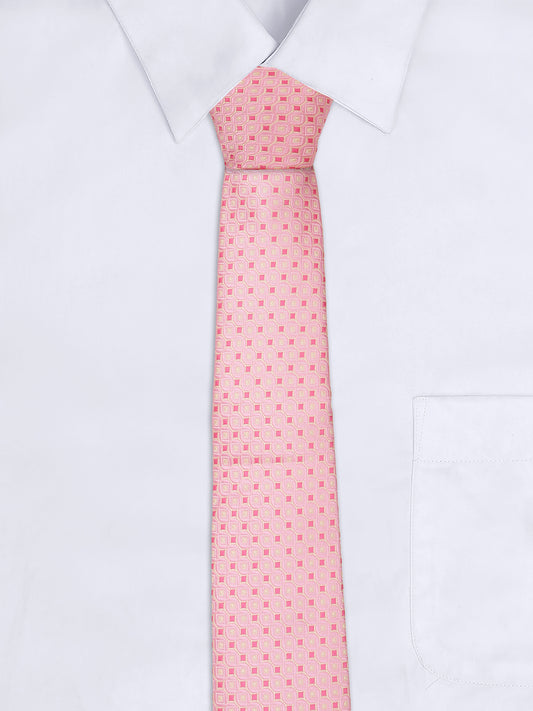 Men's Self Design Pink Regular Broad