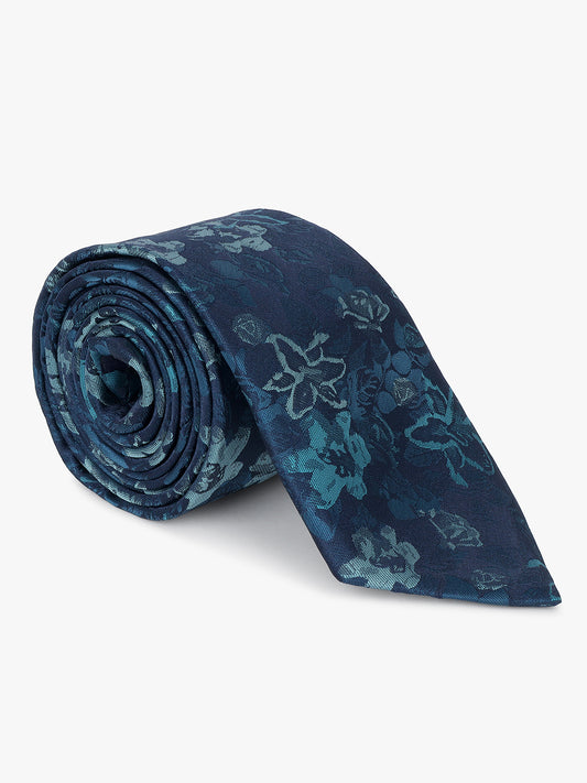 Men's Printed Teal Blue Regular Broad