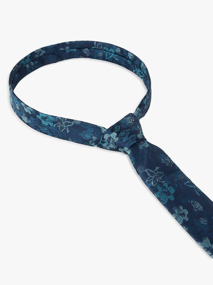 Men's Printed Teal Blue Regular Broad