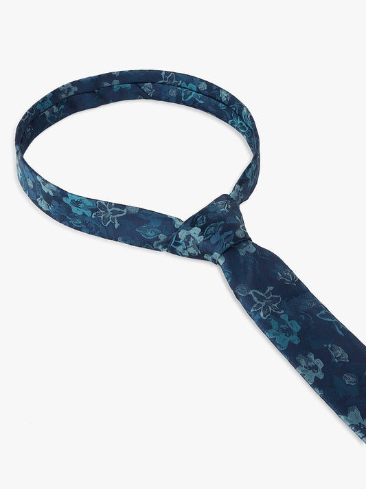 Men's Printed Teal Blue Regular Broad