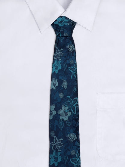 Men's Printed Teal Blue Regular Broad