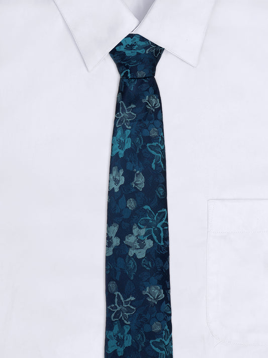 Men's Printed Teal Blue Regular Broad