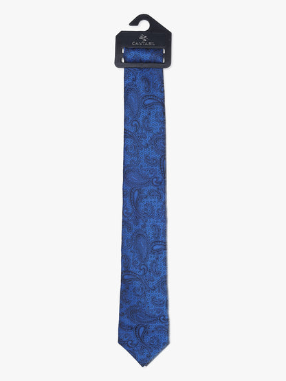 Men's Paisley Design Royalblue Tie