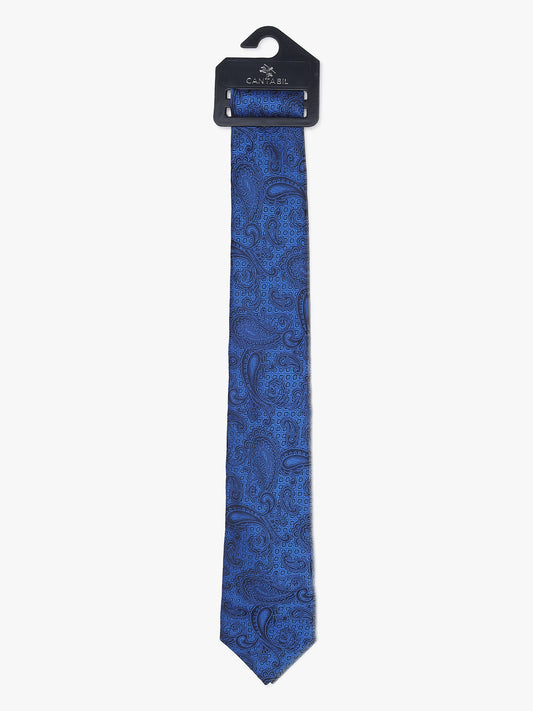 Men's Paisley Design Royalblue Tie