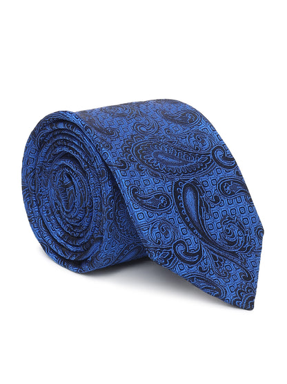 Men's Paisley Design Royalblue Tie
