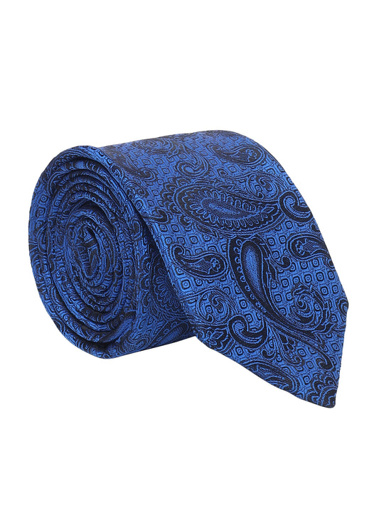 Men's Paisley Design Royalblue Tie