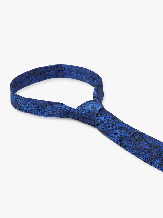 Men's Paisley Design Royalblue Tie