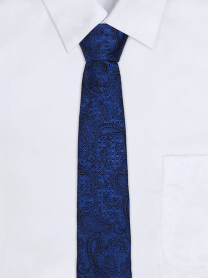 Men's Paisley Design Royalblue Tie