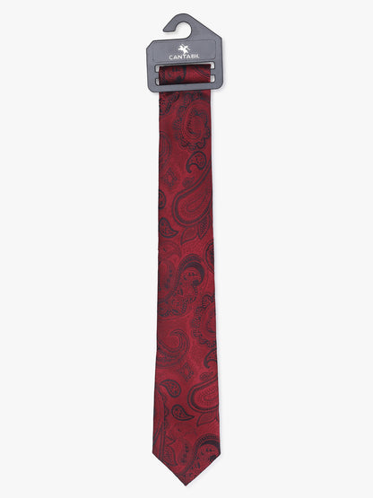 Men's Paisley Design Maroon Tie