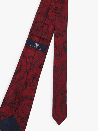 Men's Paisley Design Maroon Tie