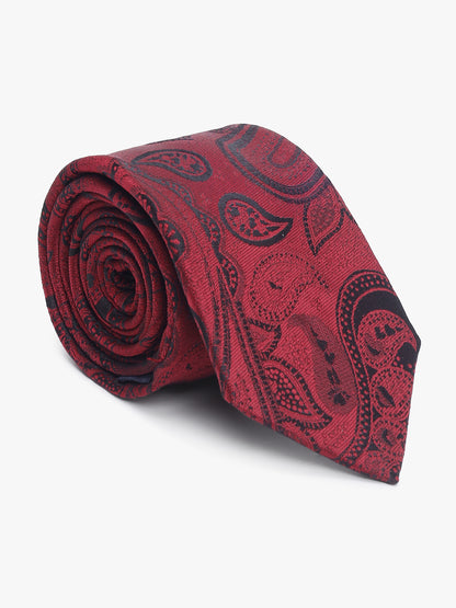 Men's Paisley Design Maroon Tie
