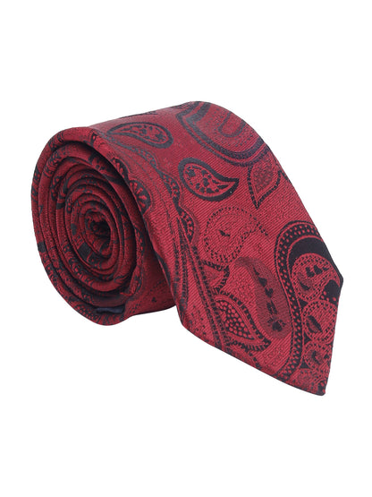 Men's Paisley Design Maroon Tie