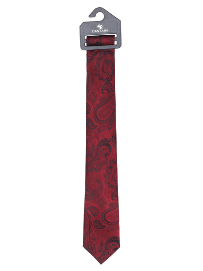 Men's Paisley Design Maroon Tie