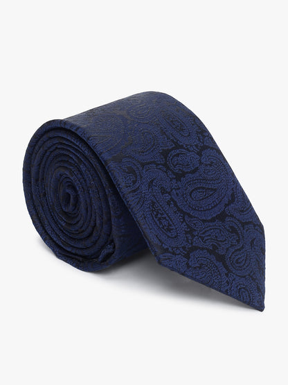 Men's Paisley Design Navy Blue Tie
