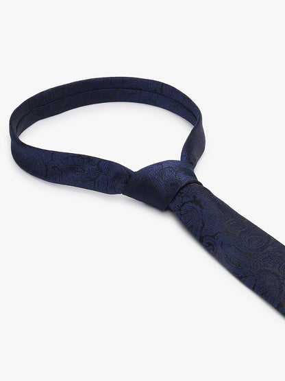 Men's Paisley Design Navy Blue Tie