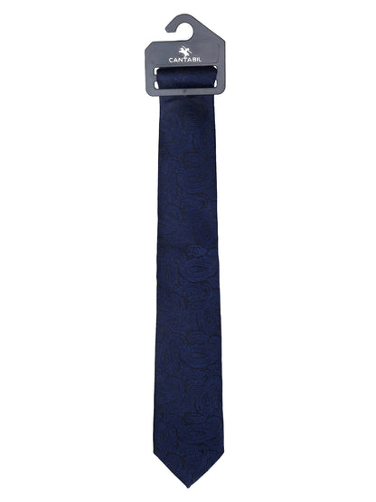 Men's Paisley Design Navy Blue Tie