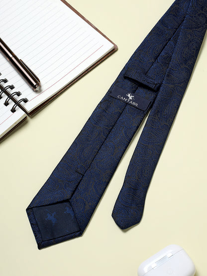 Men's Paisley Design Navy Blue Tie