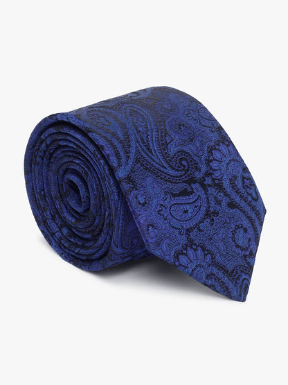 Men's Paisley Design Navy Blue Tie