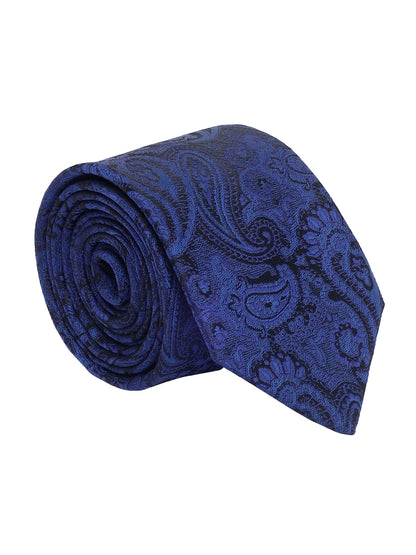 Men's Paisley Design Navy Blue Tie