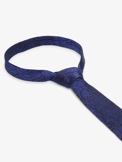 Men's Paisley Design Navy Blue Tie