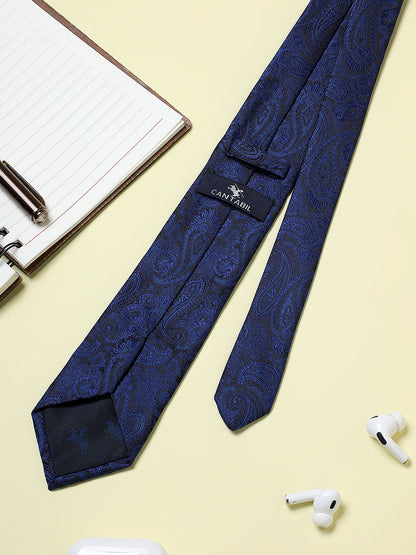 Men's Paisley Design Navy Blue Tie
