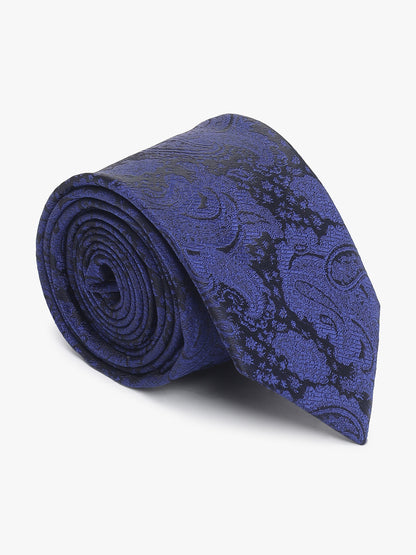 Men's Paisley Design Navy Blue Tie