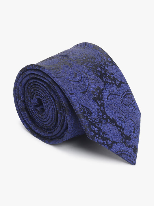 Men's Paisley Design Navy Blue Tie