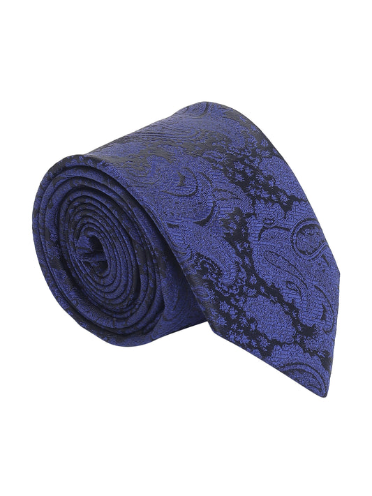 Men's Paisley Design Navy Blue Tie