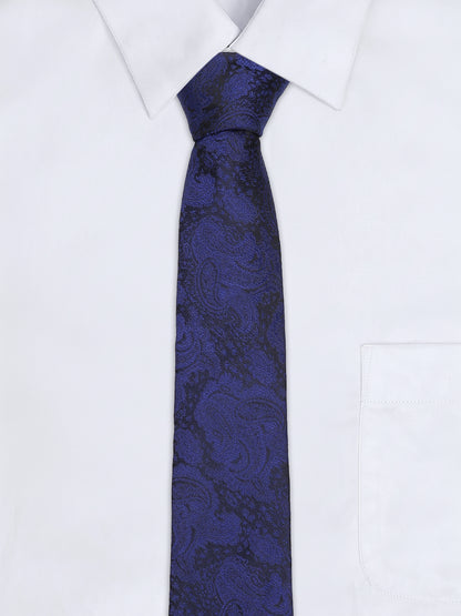 Men's Paisley Design Navy Blue Tie