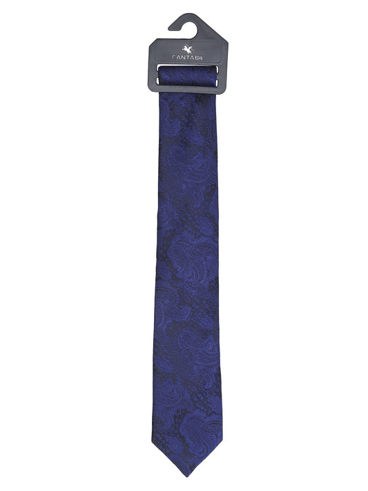 Men's Paisley Design Navy Blue Tie