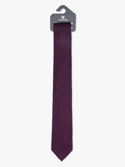 Men's Paisley Design Wine Tie