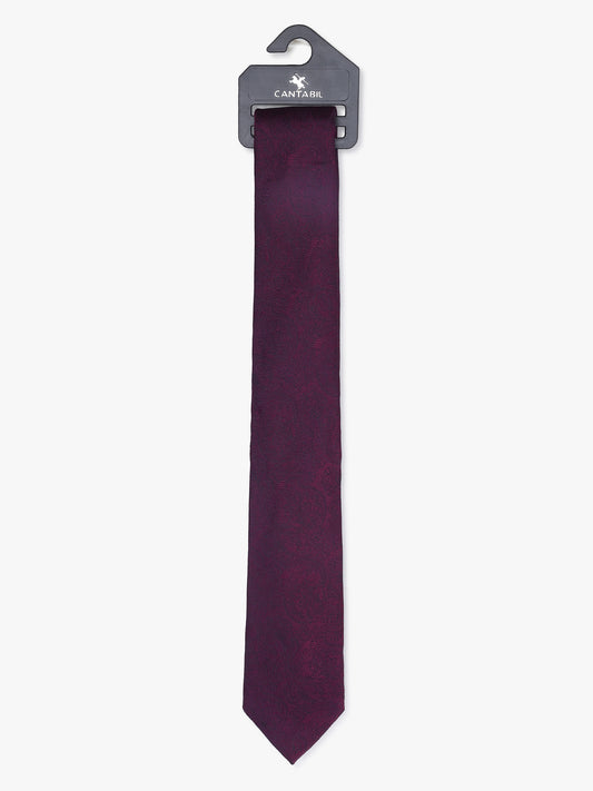 Men's Paisley Design Wine Tie