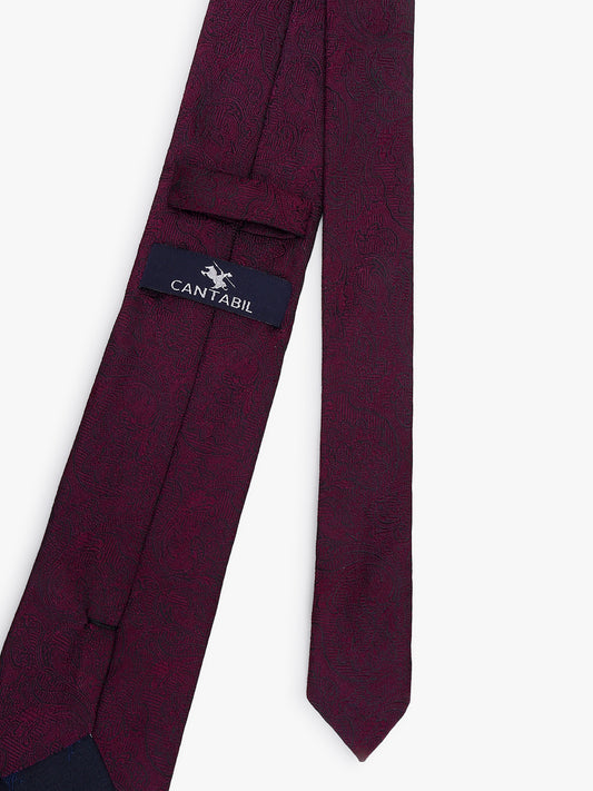 Men's Paisley Design Wine Tie