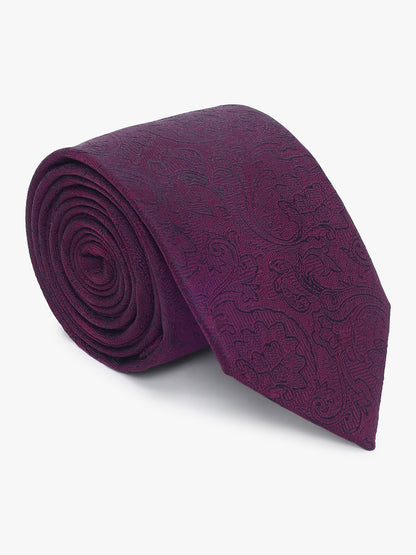 Men's Paisley Design Wine Tie