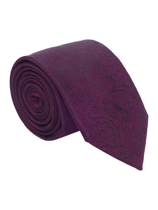 Men's Paisley Design Wine Tie