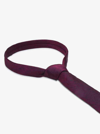 Men's Paisley Design Wine Tie
