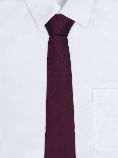 Men's Paisley Design Wine Tie