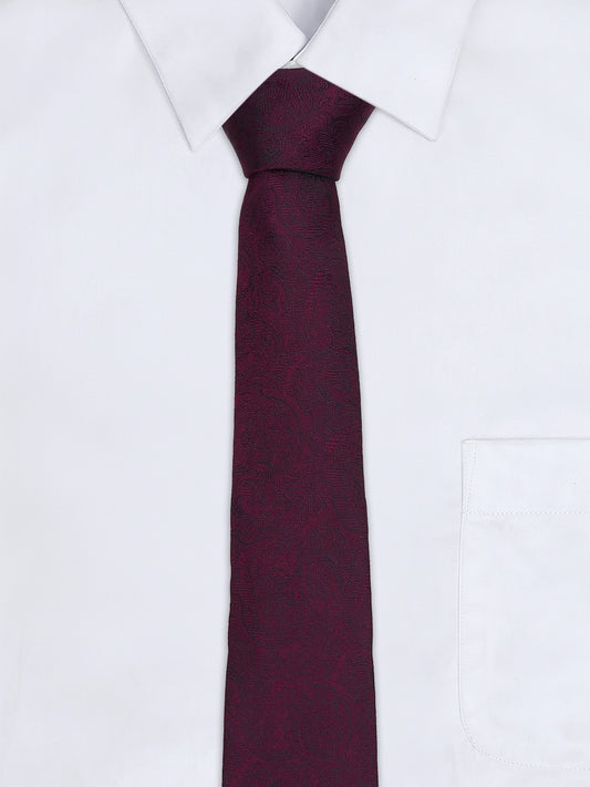 Men's Paisley Design Wine Tie