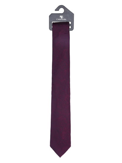 Men's Paisley Design Wine Tie