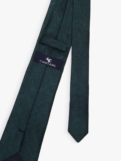 Men's Paisley Design Green Tie