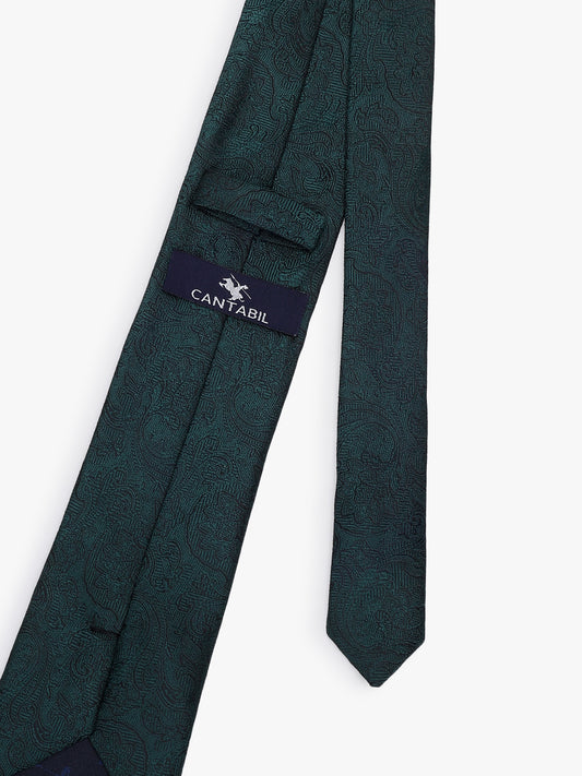 Men's Paisley Design Green Tie