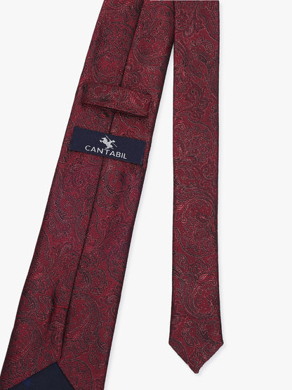 Men's Paisley Design Wine Tie