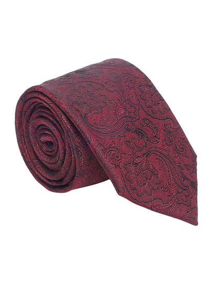 Men's Paisley Design Wine Tie