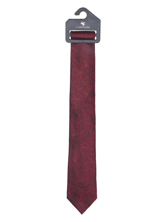 Men's Paisley Design Wine Tie