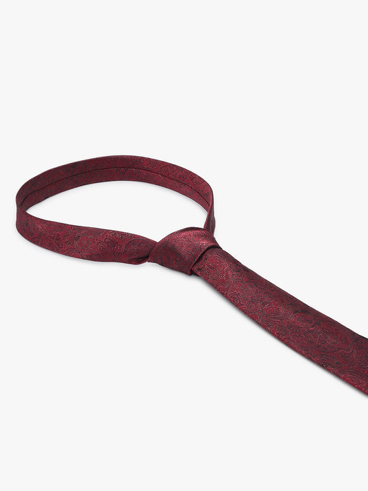 Men's Paisley Design Wine Tie