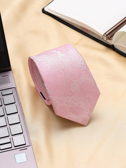 Men's Paisley Design Pink Tie
